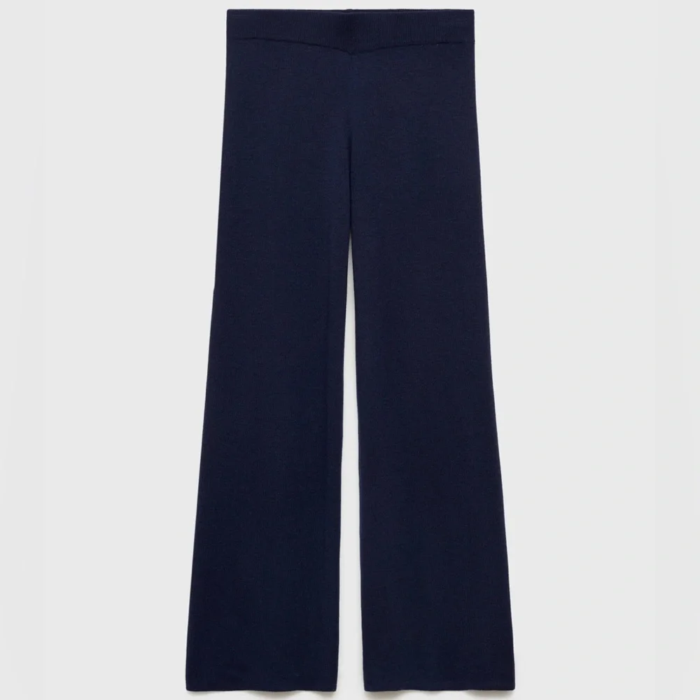 Mango MNG- sweater knit navy blue pants